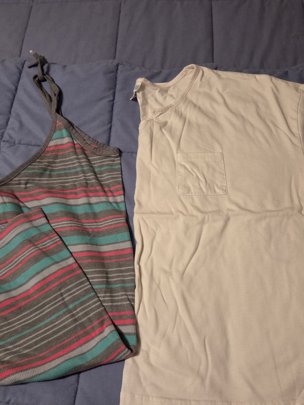 Xhilaration Striped Tank and Solid Sleep Top in Gray, Teal, Pink